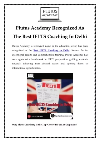 Best IELTS Coaching in Delhi at Plutus Academy