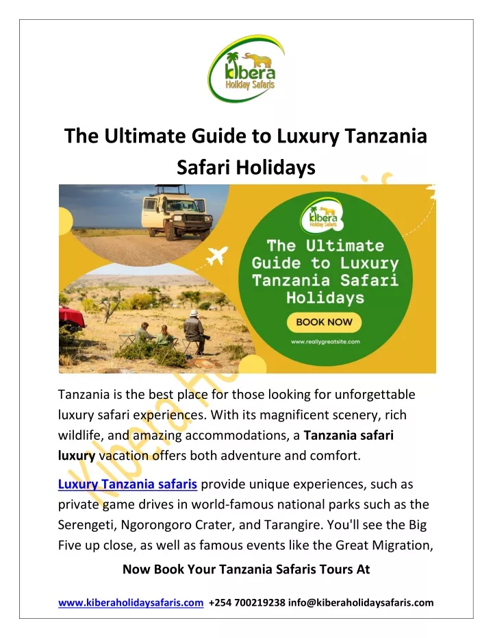 the ultimate guide to luxury tanzania safari