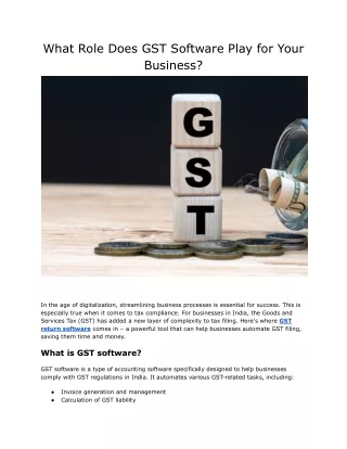 What Role Does GST Software Play for Your Business?