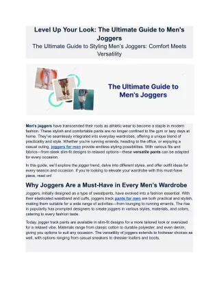Level Up Your Look_ The Ultimate Guide to Men's Joggers