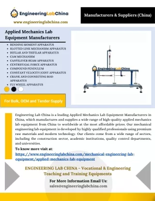 Applied Mechanics Lab Equipment Manufacturers