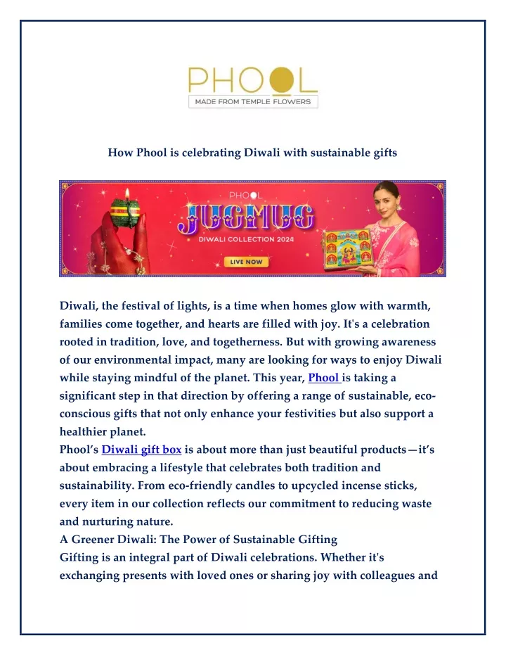 how phool is celebrating diwali with sustainable