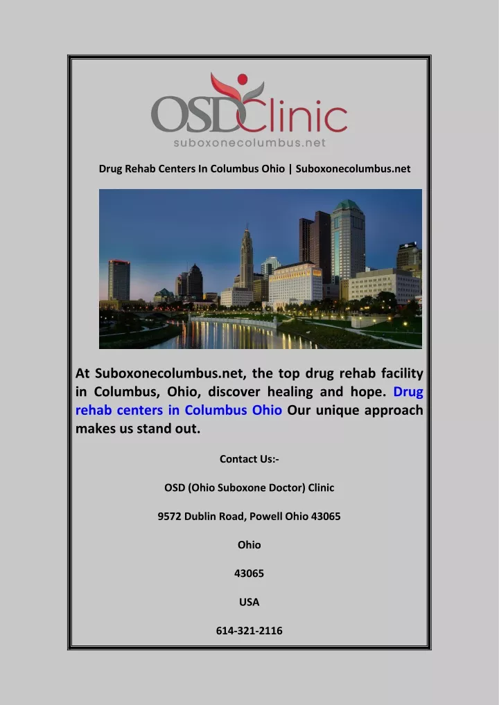 drug rehab centers in columbus ohio