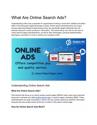 what are online search ads