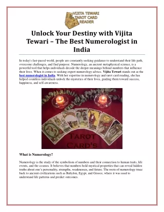 Discover Your Destiny with the Best Numerologist in India