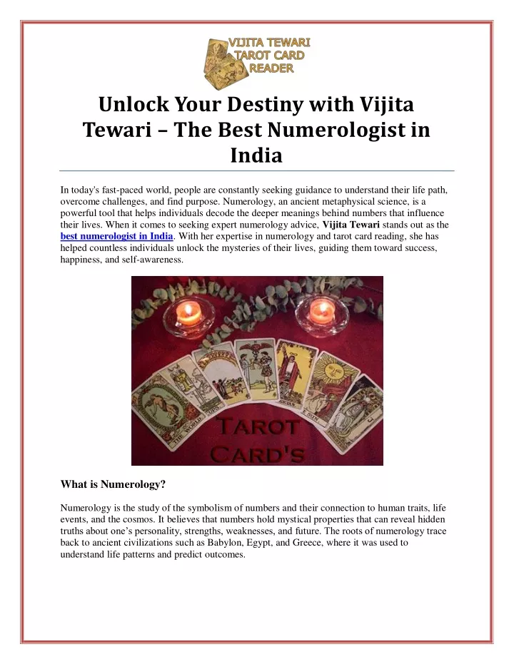 unlock your destiny with vijita tewari the best