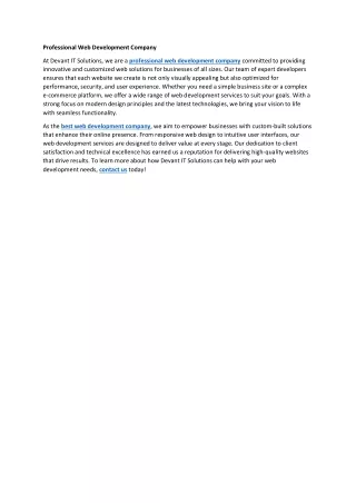 Professional Web Development Company