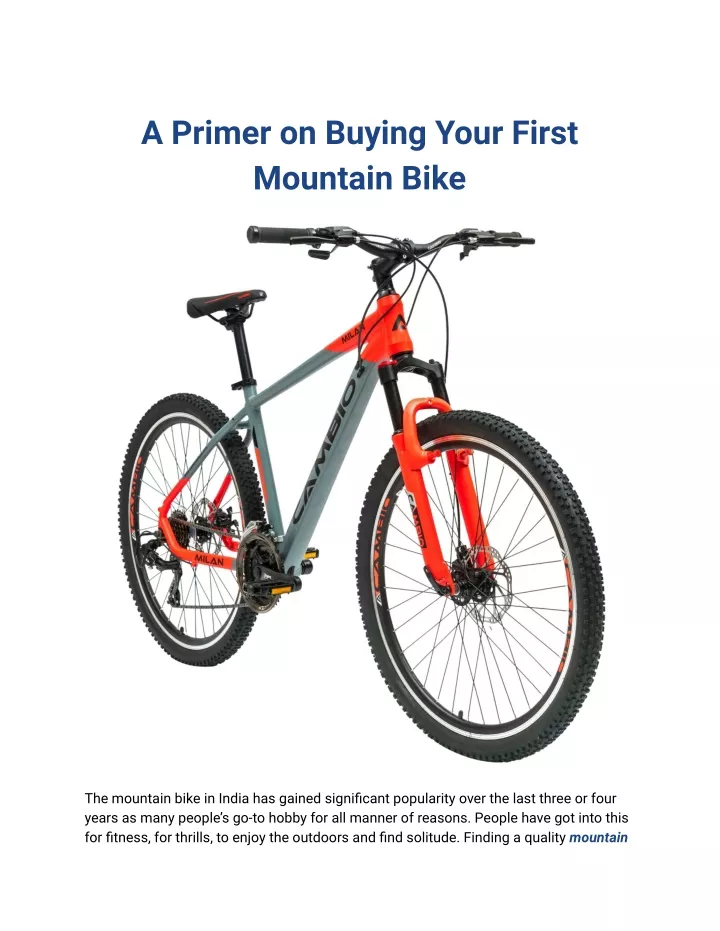 a primer on buying your first mountain bike