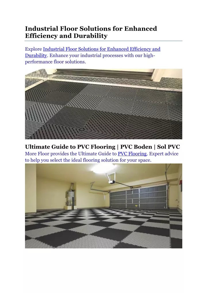 industrial floor solutions for enhanced