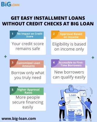 Convenient Installment Loans No Credit Check at Big Loan