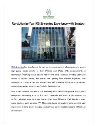 Revolutionize Your iOS Streaming Experience with Smatech@