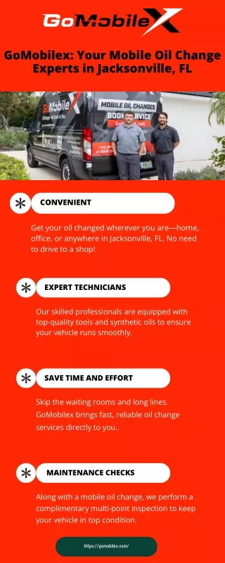 GoMobilex Your Mobile Oil Change Experts in Jacksonville, FL