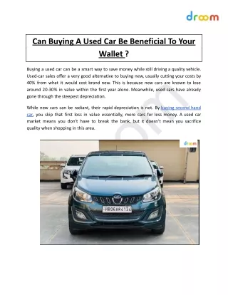 Can buying a used car be beneficial to your wallet?