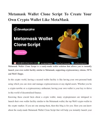metamask wallet clone script to create your