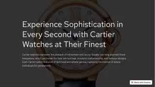 Experience Sophistication in Every Second with Cartier Watches at Their Finest