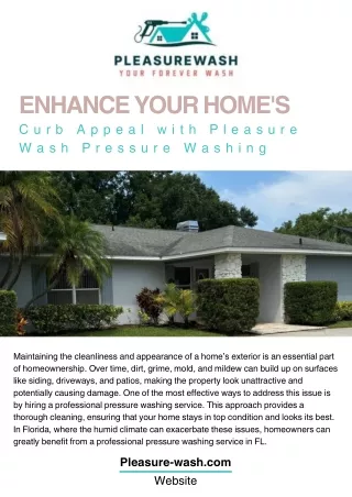 Enhance Your Home's Curb Appeal with Pleasure Washing
