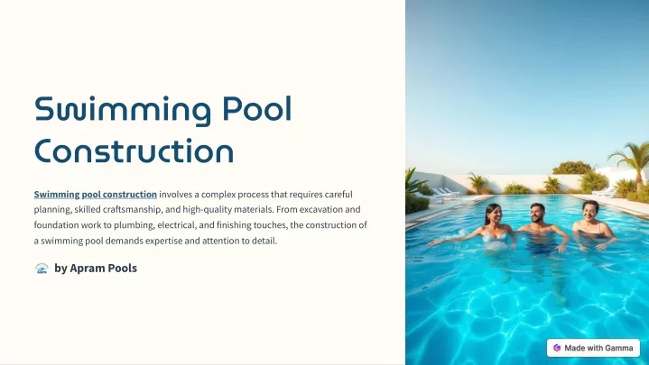 swimming pool construction