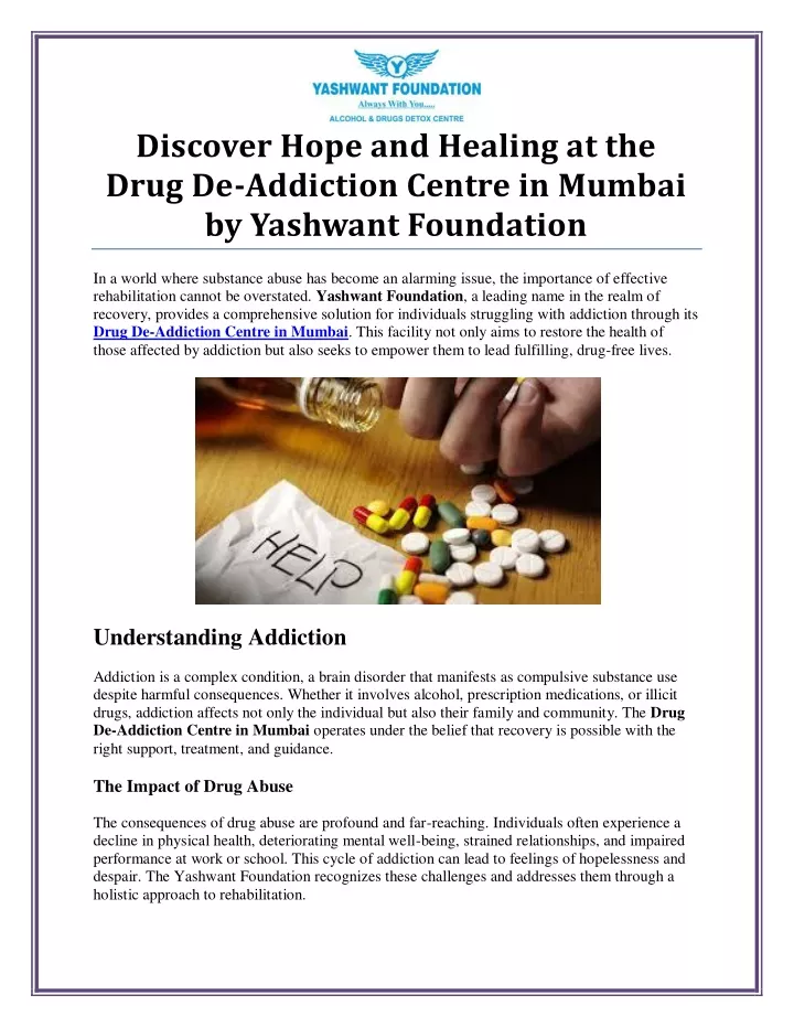 discover hope and healing at the drug