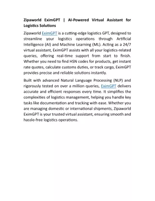 zipaworld eximgpt ai powered virtual assistant