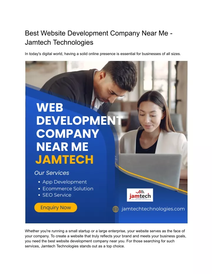 best website development company near me jamtech