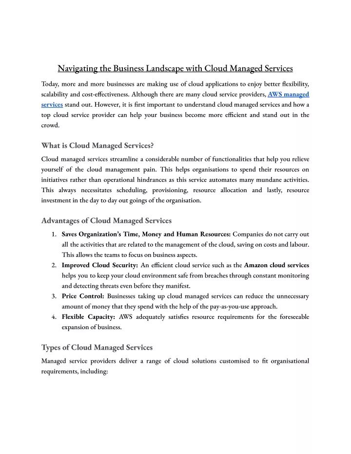 navigating the business landscape with cloud