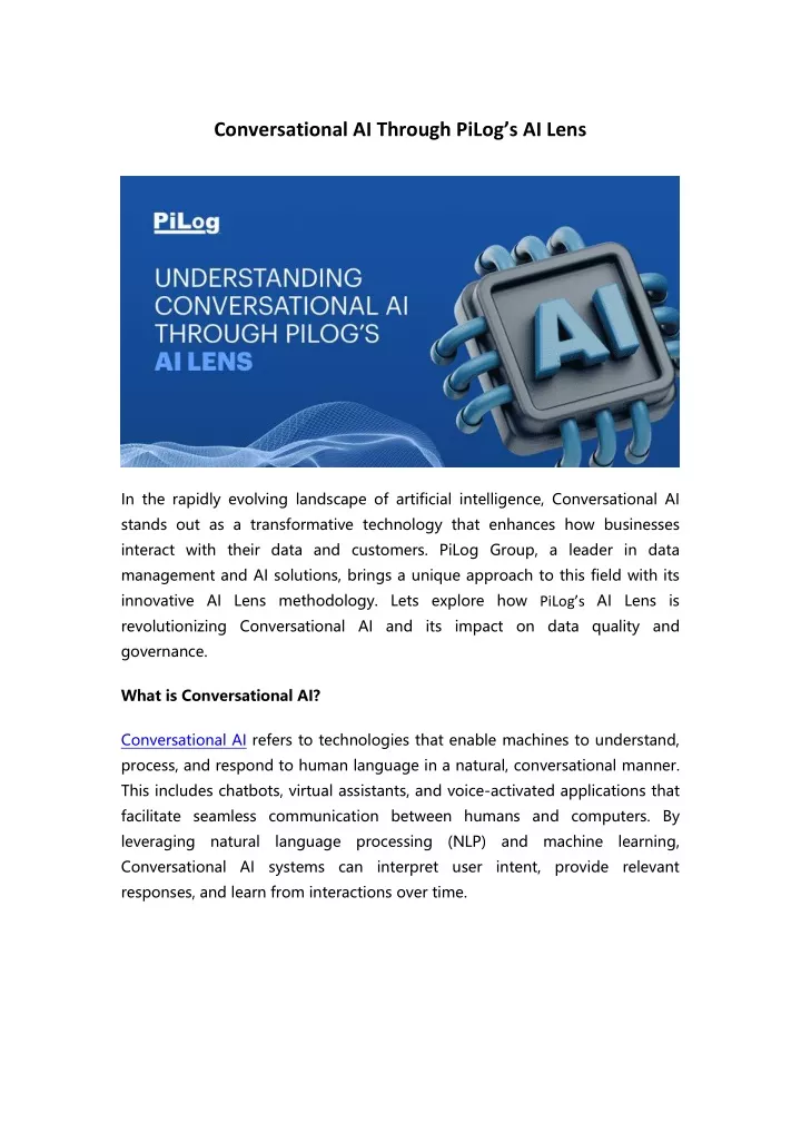 conversational ai through pilog s ai lens