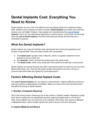 Dental Implants Cost_ Everything You Need to Know