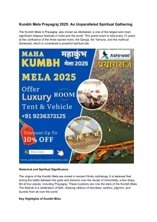 Kumbh Mela Prayagraj 2025: An Unparalleled Spiritual Gathering