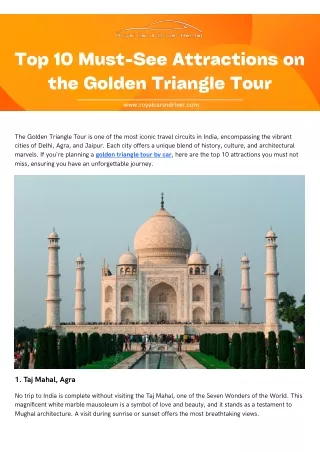 Top 10 Must-See Attractions on the Golden Triangle Tour