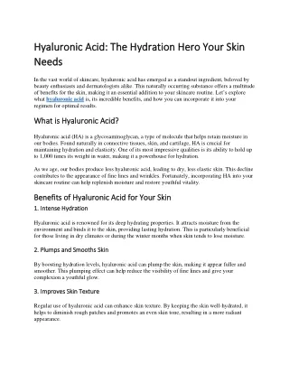 Hyaluronic Acid