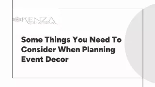 Some Things You Need To Consider When Planning Event Decor