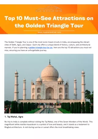 Top 10 Must-See Attractions on the Golden Triangle Tour