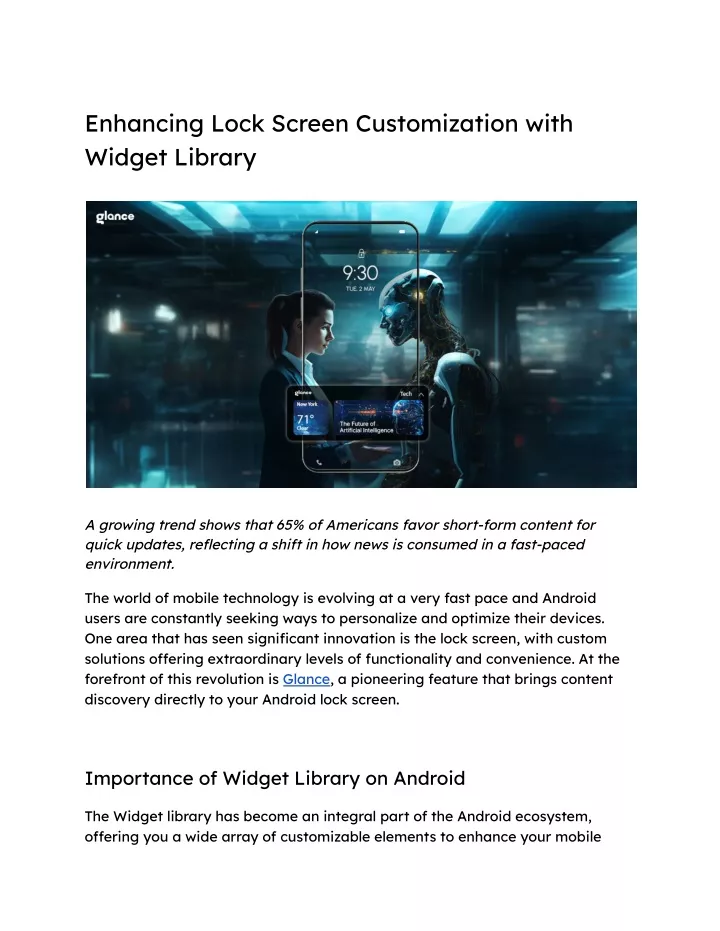 enhancing lock screen customization with widget