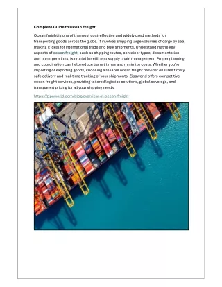 Complete Guide to Ocean Freight