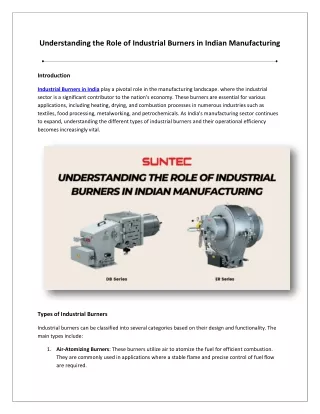 Understanding the Role of Industrial Burners in Indian Manufacturing