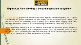 Expert Car Park Marking & Bollard Installation in Sydney