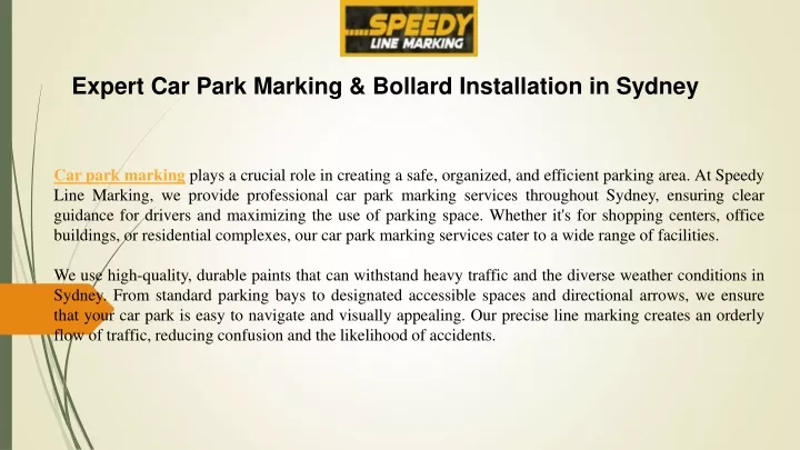 expert car park marking bollard installation