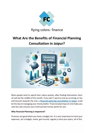 What Are the Benefits of Financial Planning Consultation in Jaipur?