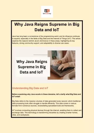 Why Java Reigns Supreme in Big Data and IoT