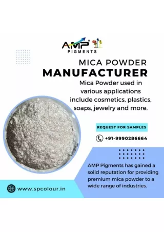 Mica Powder used in various applications include cosmetics, plastics, soaps, jew