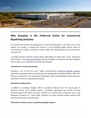 Why Graydaze is the Preferred Choice for Commercial Repainting Solutions