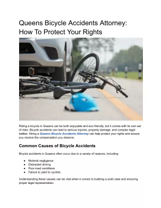 Queens Bicycle Accidents Attorney: How To Protect Your Rights