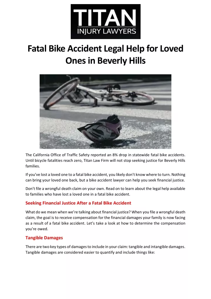 fatal bike accident legal help for loved ones