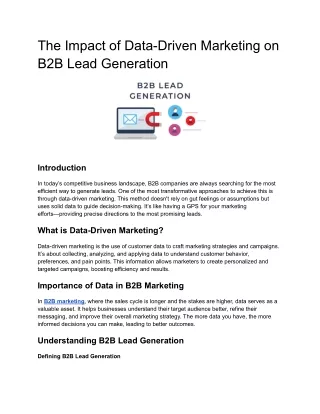 The Impact of Data-Driven Marketing on B2B Lead Generation