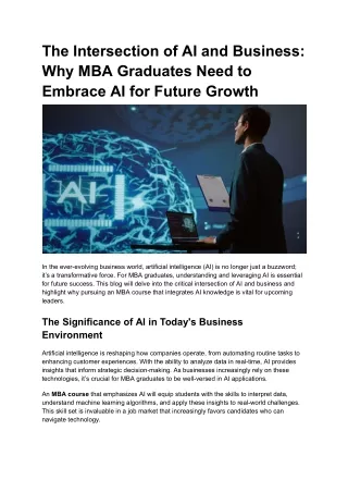 The Intersection of AI and Business