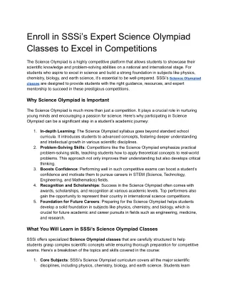 The Science Olympiad is a highly competitive  (3)