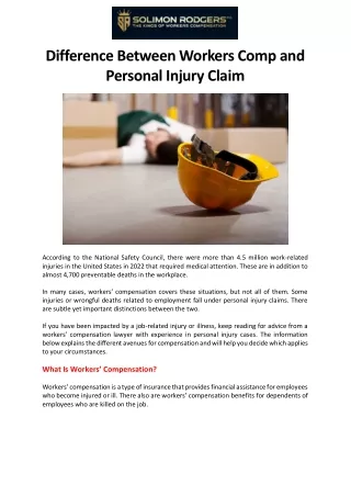 difference between workers comp and personal