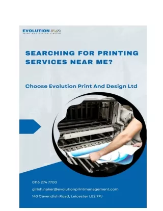 Fast & Efficient Printing Services Near Me – Evolution Print And Design Ltd