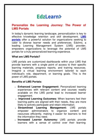 personalize the learning journey the power