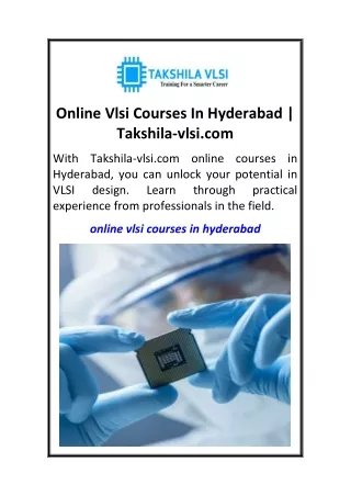 online vlsi courses in hyderabad takshila vlsi com